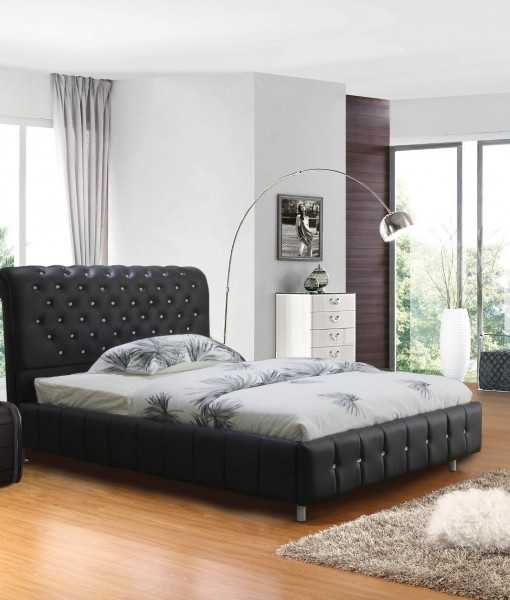Valent pu leather bed Black ori