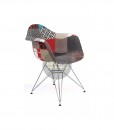 Replica Eames DAR Eiffel Chair - Multi-Coloured Patches & Chrome Legs (Version 2)