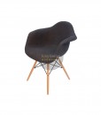 Replica Eames DAW Eiffel Chair – Grey / Charcoal Fabric & Natural Legs