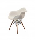 Replica Eames DAW Eiffel Chair – Ivory Fabric & Walnut Legs