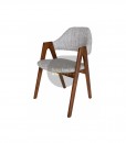 Replica Kai Kristiansen Compass Chair - Textured Light Grey & Walnut