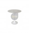 Replica Eero Saarinen Tulip Marble Side Table - White