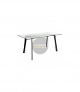 VUE Collection - Dining Table - Matte Black & Walnut - 160cm
